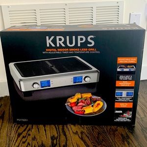 Brand New Krups Electric Digital Indoor Smoke-less Indoor Grill